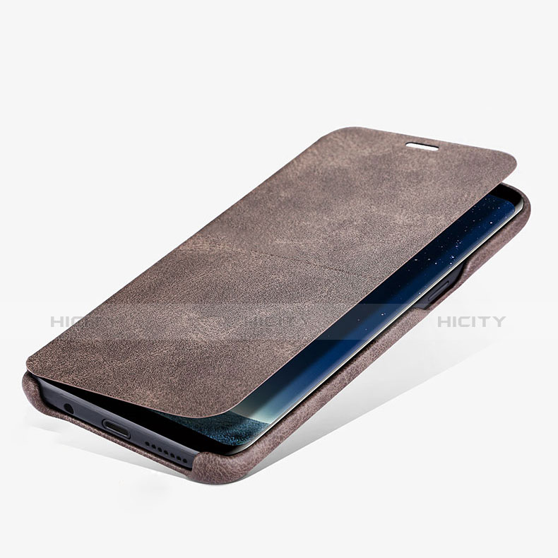 Samsung Galaxy S8 Plus用手帳型 レザーケース スタンド L03 サムスン ブラウン