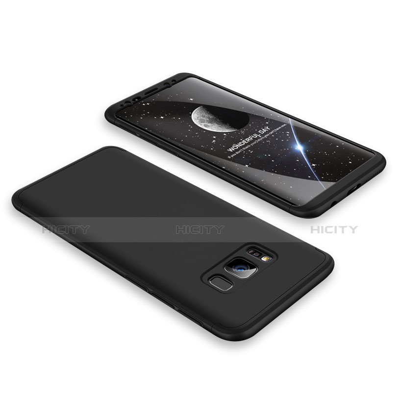 Samsung Galaxy S8 Plus用ハードケース プラスチック 質感もマット 前面と背面 360度 フルカバー M02 サムスン ブラック