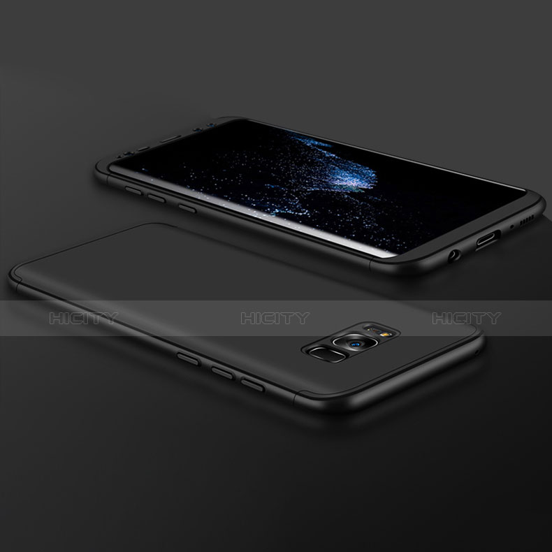 Samsung Galaxy S8 Plus用ハードケース プラスチック 質感もマット 前面と背面 360度 フルカバー M02 サムスン ブラック