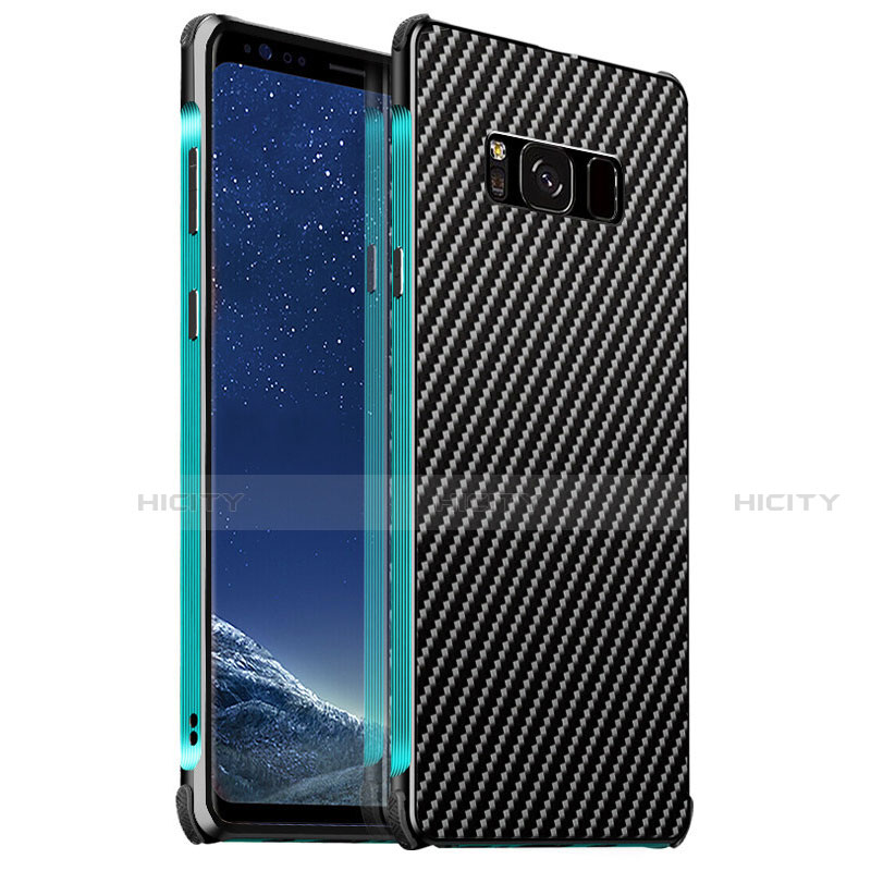 Samsung Galaxy S8 Plus用ケース 高級感 手触り良い アルミメタル 製の金属製 カバー サムスン シアン