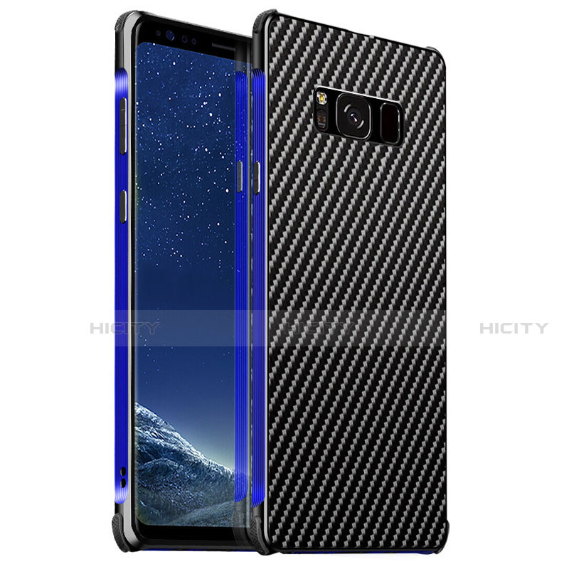 Samsung Galaxy S8 Plus用ケース 高級感 手触り良い アルミメタル 製の金属製 カバー サムスン ネイビー