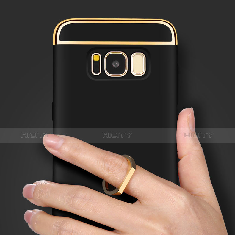 Samsung Galaxy S8 Plus用ケース 高級感 手触り良い メタル兼プラスチック バンパー アンド指輪 A01 サムスン 
