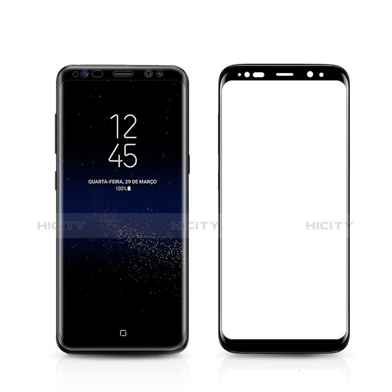 Samsung Galaxy S8 Plus用強化ガラス フル液晶保護フィルム F04 サムスン ブラック