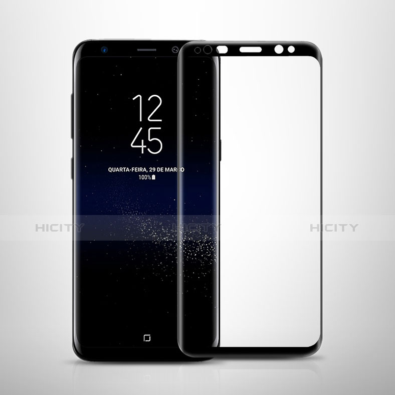 Samsung Galaxy S8 Plus用強化ガラス フル液晶保護フィルム F04 サムスン ブラック