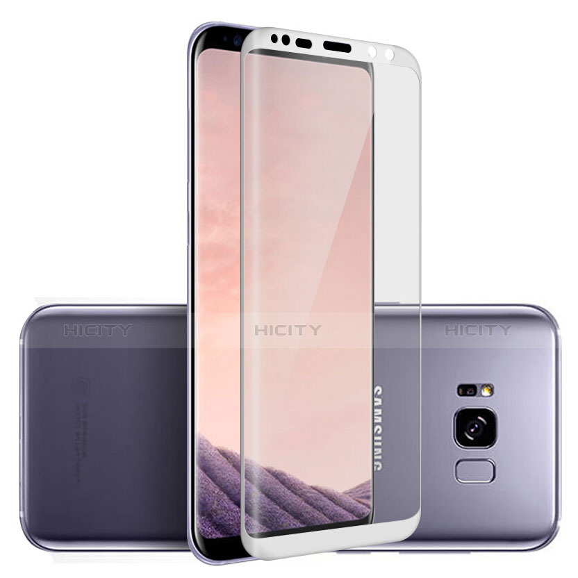 Samsung Galaxy S8 Plus用強化ガラス フル液晶保護フィルム F06 サムスン ホワイト