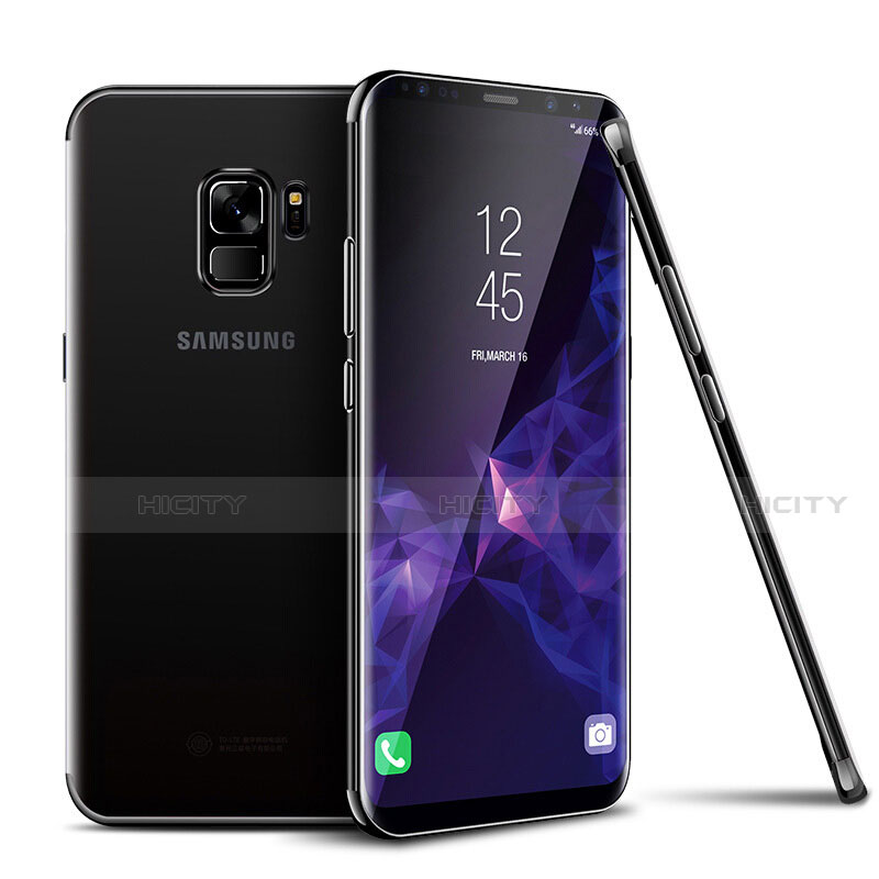 Samsung Galaxy S9用極薄ソフトケース シリコンケース 耐衝撃 全面保護 クリア透明 H01 サムスン ブラック