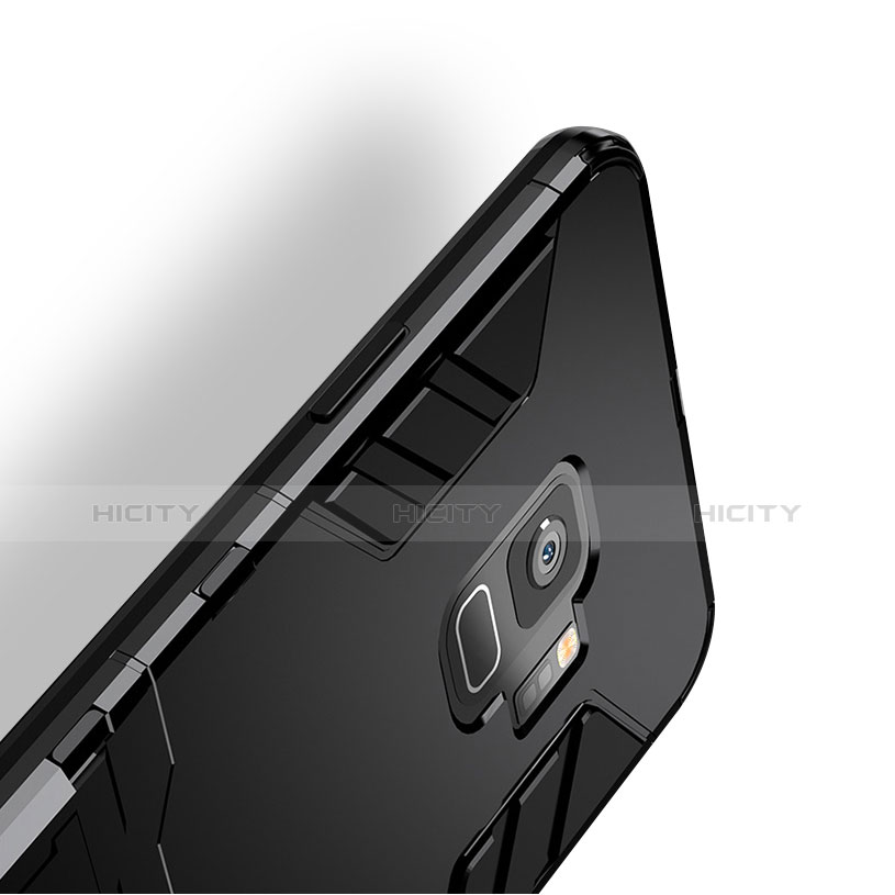 Samsung Galaxy S9用ハイブリットバンパーケース スタンド プラスチック 兼シリコーン サムスン ブラック