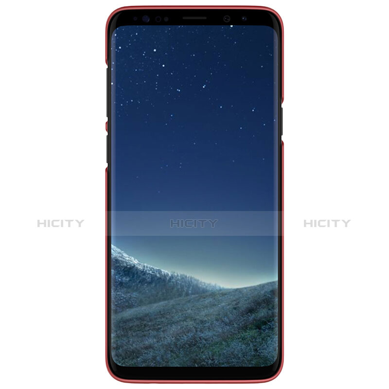 Samsung Galaxy S9用ハードケース プラスチック メッシュ デザイン サムスン レッド