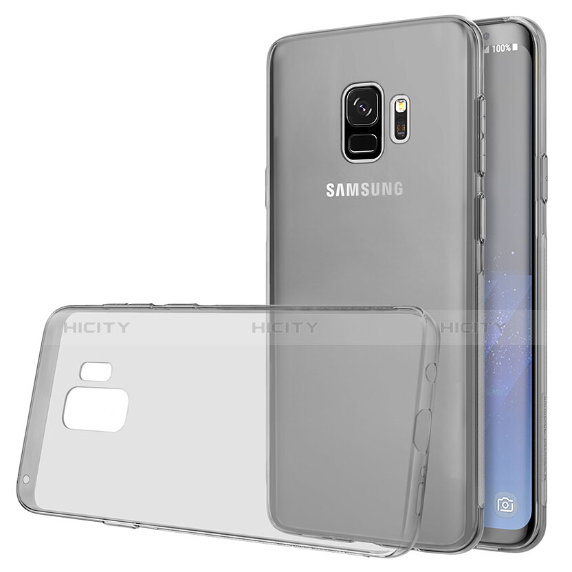 Samsung Galaxy S9用極薄ソフトケース シリコンケース 耐衝撃 全面保護 クリア透明 T07 サムスン グレー