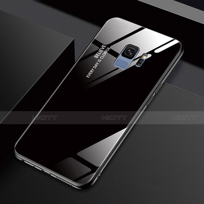 Samsung Galaxy S9用ハイブリットバンパーケース プラスチック 鏡面 カバー M01 サムスン ブラック