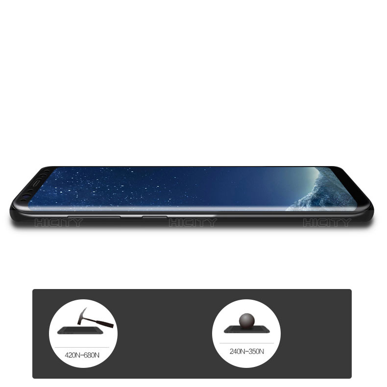 Samsung Galaxy S9用強化ガラス フル液晶保護フィルム F06 サムスン ブラック