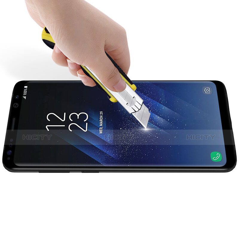 Samsung Galaxy S9用強化ガラス フル液晶保護フィルム F07 サムスン ブラック