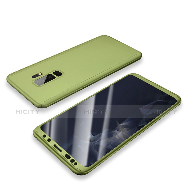 Samsung Galaxy S9 Plus用ハードケース プラスチック 質感もマット 前面と背面 360度 フルカバー サムスン グリーン