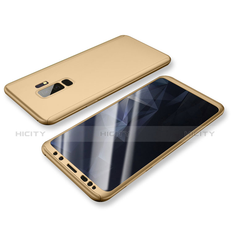 Samsung Galaxy S9 Plus用ハードケース プラスチック 質感もマット 前面と背面 360度 フルカバー サムスン ゴールド