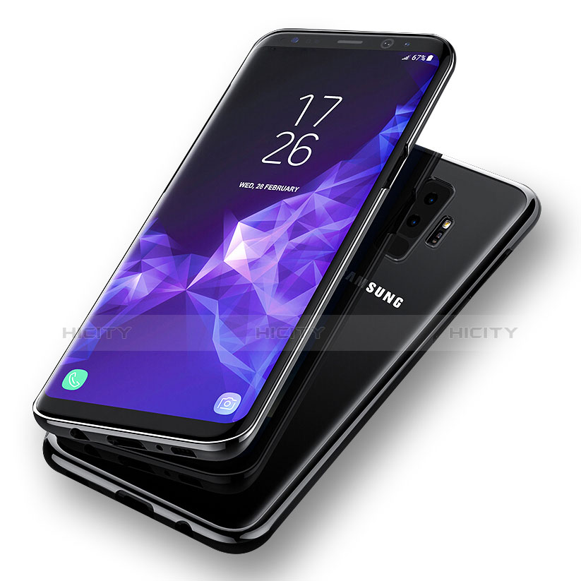 Samsung Galaxy S9 Plus用極薄ソフトケース シリコンケース 耐衝撃 全面保護 クリア透明 カバー サムスン ブラック
