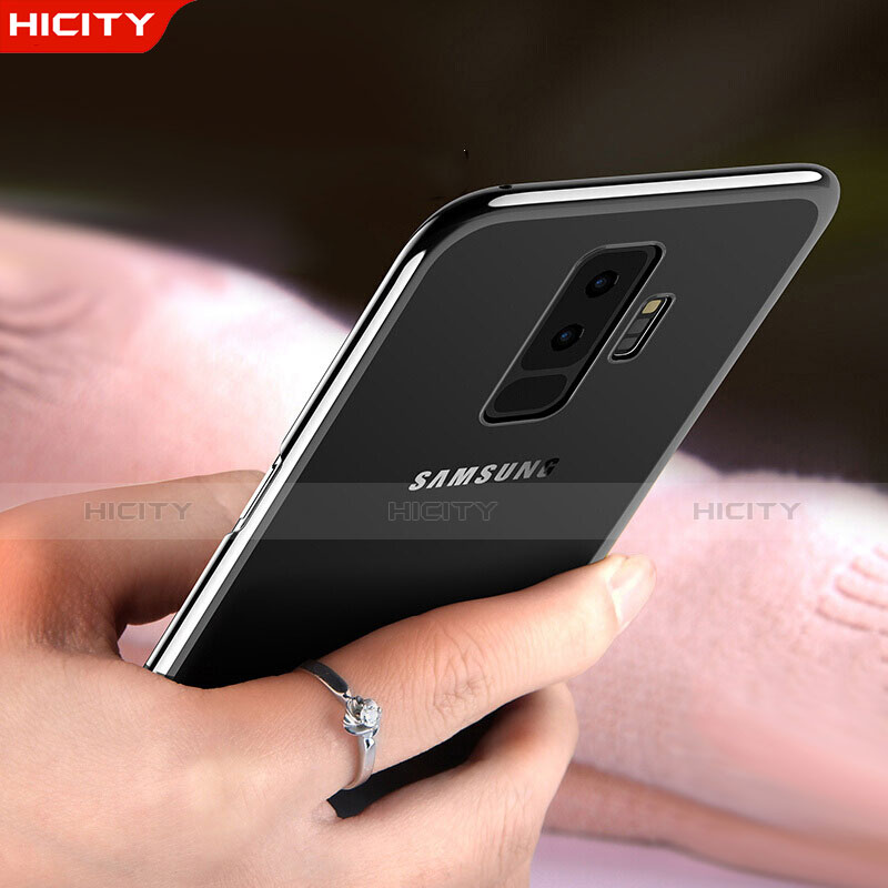 Samsung Galaxy S9 Plus用極薄ソフトケース シリコンケース 耐衝撃 全面保護 クリア透明 カバー サムスン ブラック