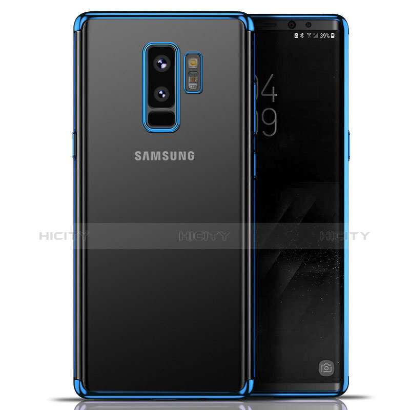 Samsung Galaxy S9 Plus用極薄ソフトケース シリコンケース 耐衝撃 全面保護 クリア透明 T06 サムスン ネイビー