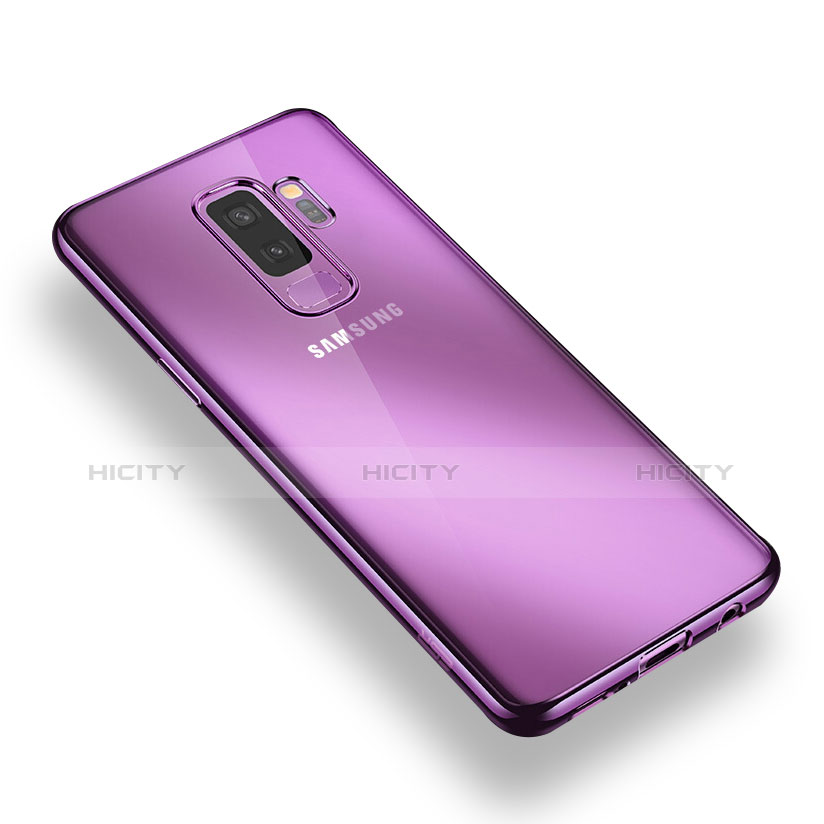 Samsung Galaxy S9 Plus用極薄ソフトケース シリコンケース 耐衝撃 全面保護 クリア透明 T09 サムスン パープル