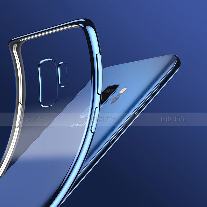 Samsung Galaxy S9 Plus用極薄ソフトケース シリコンケース 耐衝撃 全面保護 クリア透明 T09 サムスン ネイビー
