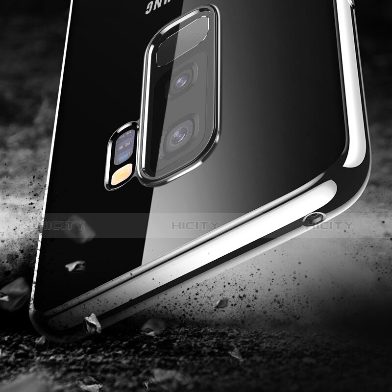 Samsung Galaxy S9 Plus用極薄ソフトケース シリコンケース 耐衝撃 全面保護 クリア透明 T09 サムスン シルバー
