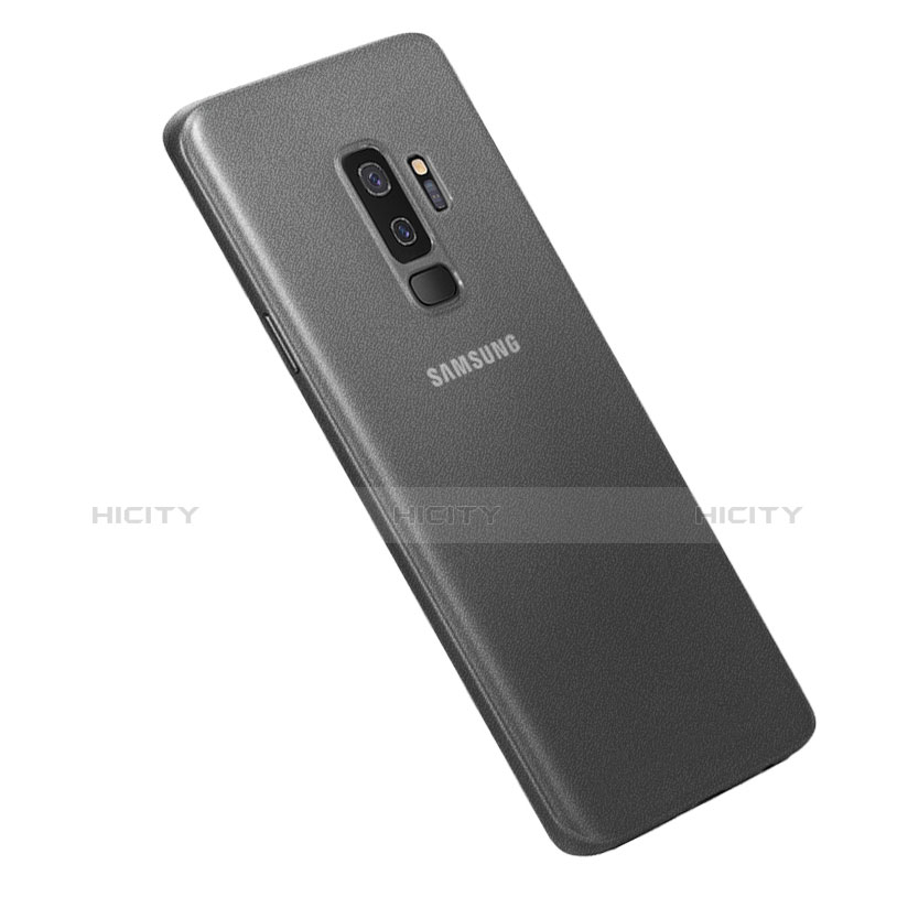 Samsung Galaxy S9 Plus用極薄ケース クリア透明 プラスチック 質感もマット カバー サムスン グレー