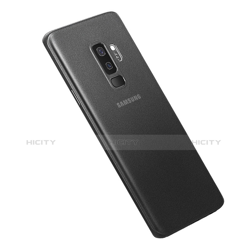 Samsung Galaxy S9 Plus用極薄ケース クリア透明 プラスチック 質感もマット カバー サムスン ブラック