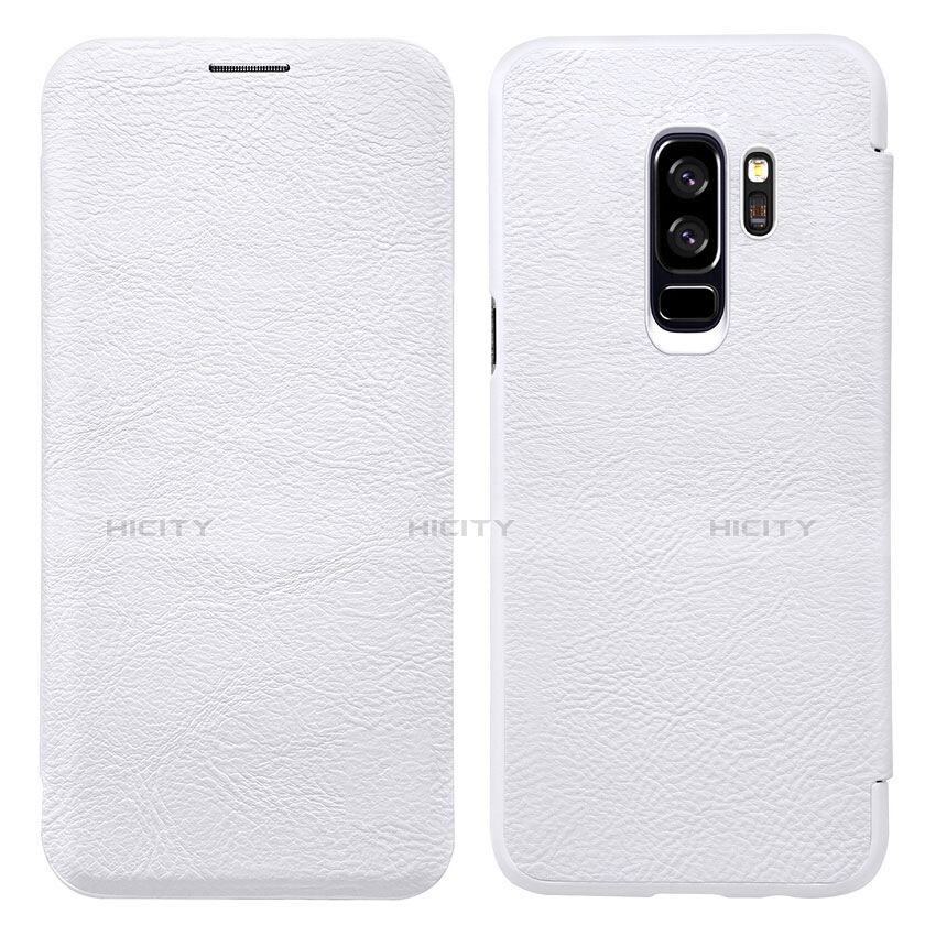 Samsung Galaxy S9 Plus用手帳型 レザーケース スタンド L01 サムスン ホワイト