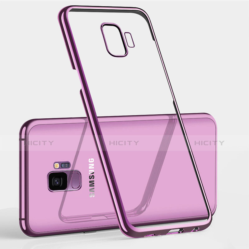 Samsung Galaxy S9 Plus用極薄ソフトケース シリコンケース 耐衝撃 全面保護 クリア透明 T12 サムスン パープル