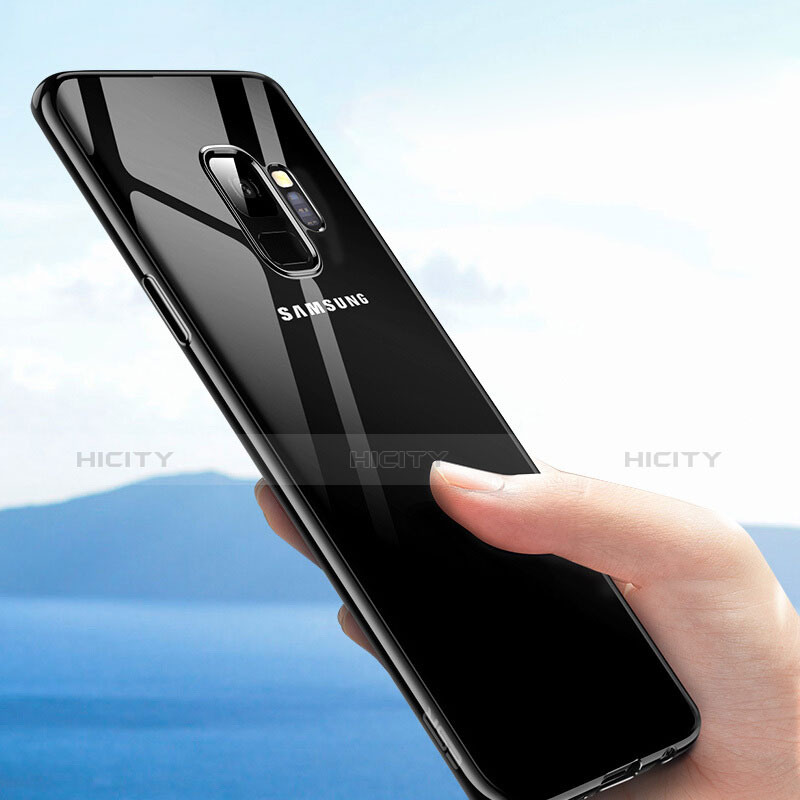 Samsung Galaxy S9 Plus用極薄ソフトケース シリコンケース 耐衝撃 全面保護 クリア透明 T12 サムスン ブラック