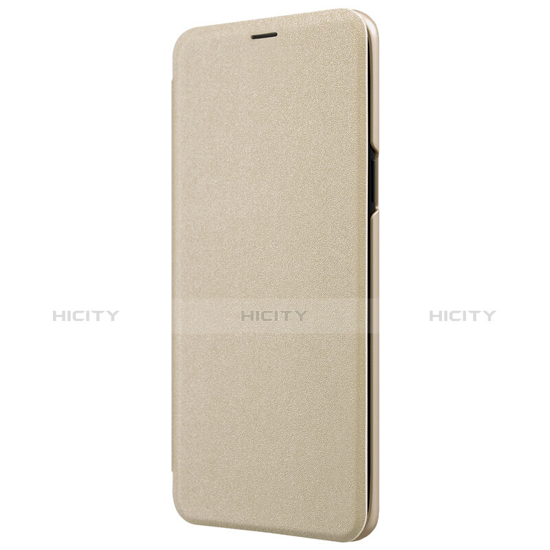 Samsung Galaxy S9 Plus用手帳型 レザーケース スタンド サムスン ゴールド