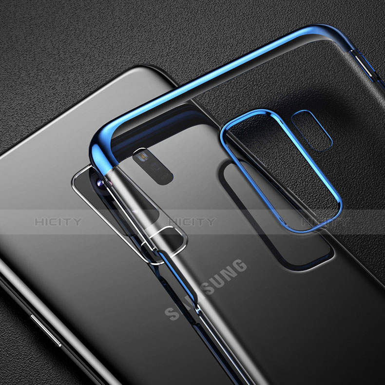 Samsung Galaxy S9 Plus用極薄ソフトケース シリコンケース 耐衝撃 全面保護 クリア透明 T18 サムスン ネイビー