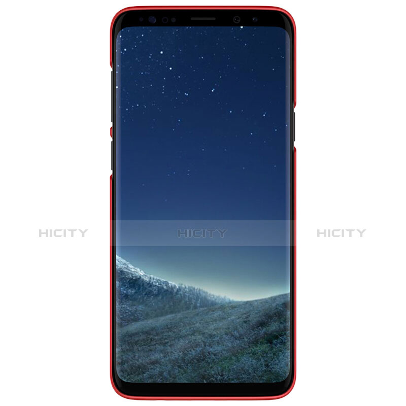 Samsung Galaxy S9 Plus用ハードケース プラスチック メッシュ デザイン サムスン レッド