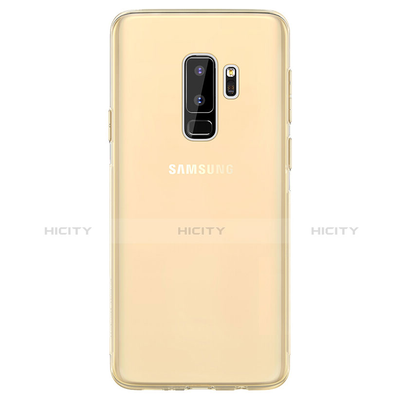 Samsung Galaxy S9 Plus用極薄ソフトケース シリコンケース 耐衝撃 全面保護 クリア透明 T20 サムスン ゴールド