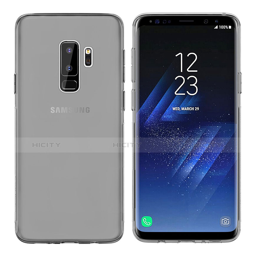 Samsung Galaxy S9 Plus用極薄ソフトケース シリコンケース 耐衝撃 全面保護 クリア透明 T20 サムスン グレー