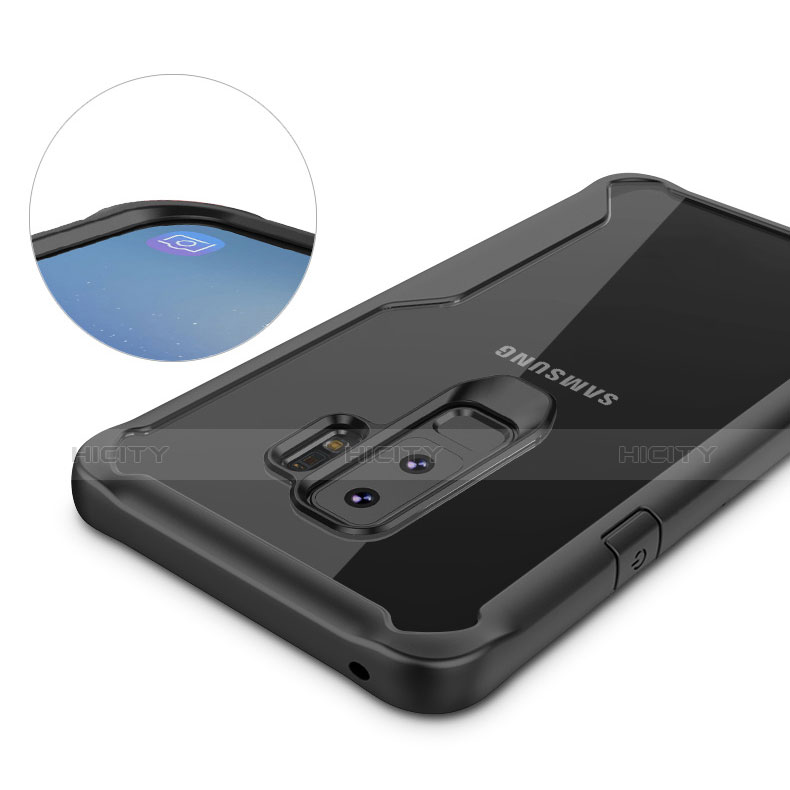 Samsung Galaxy S9 Plus用ハイブリットバンパーケース クリア透明 プラスチック 鏡面 カバー サムスン 