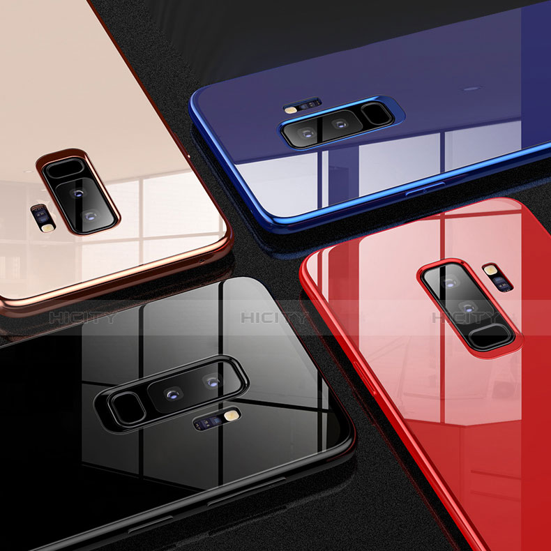 Samsung Galaxy S9 Plus用ハイブリットバンパーケース クリア透明 プラスチック 鏡面 カバー S01 サムスン 