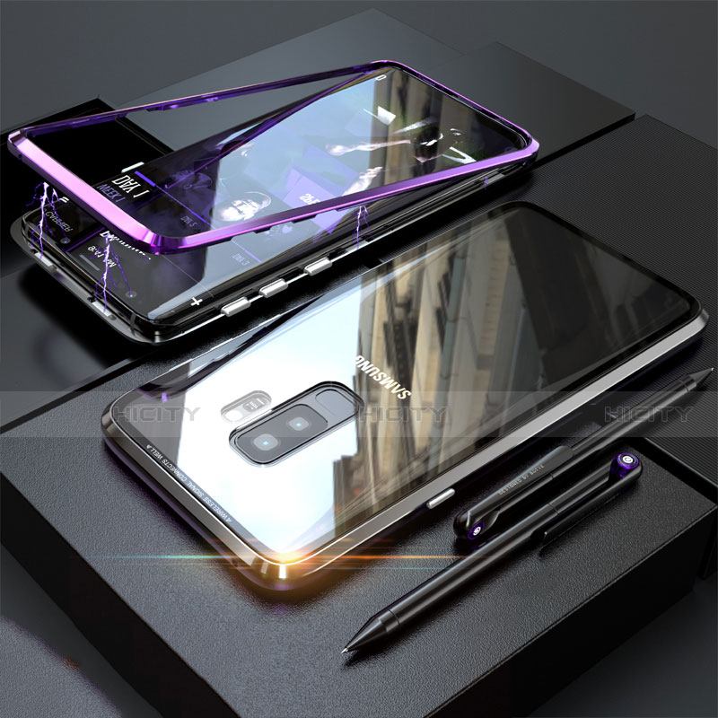 Samsung Galaxy S9 Plus用ケース 高級感 手触り良い アルミメタル 製の金属製 360度 フルカバーバンパー 鏡面 カバー M04 サムスン 