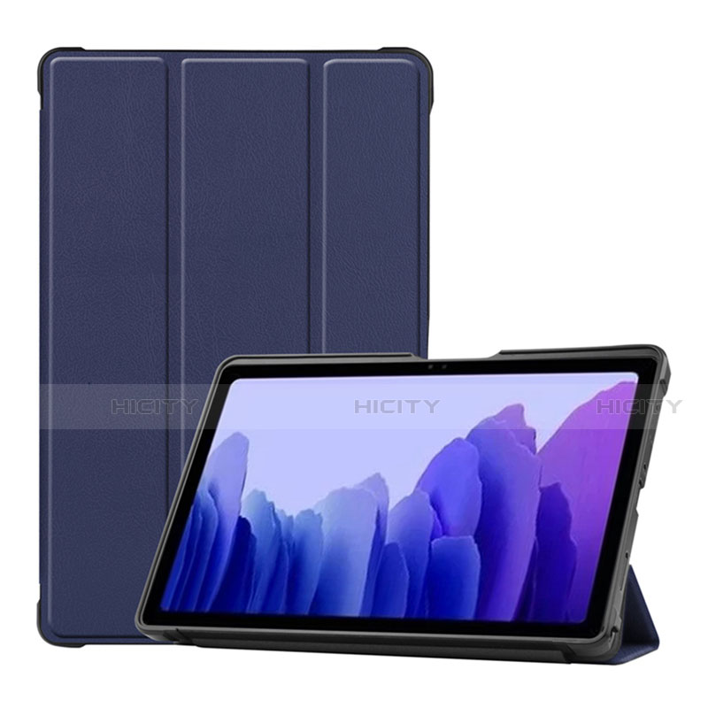 Samsung Galaxy Tab A7 4G 10.4 SM-T505用手帳型 レザーケース スタンド カバー L01 サムスン ネイビー