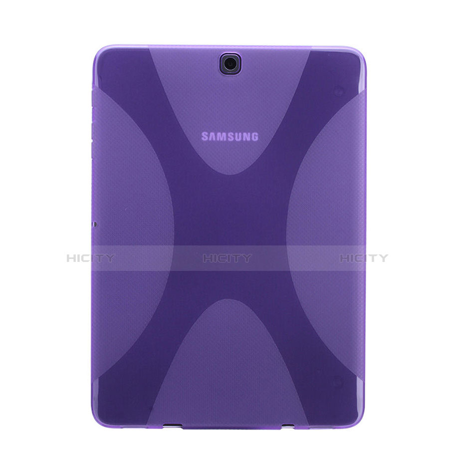 Samsung Galaxy Tab S2 8.0 SM-T710 SM-T715用ソフトケース Xライン クリア透明 サムスン パープル