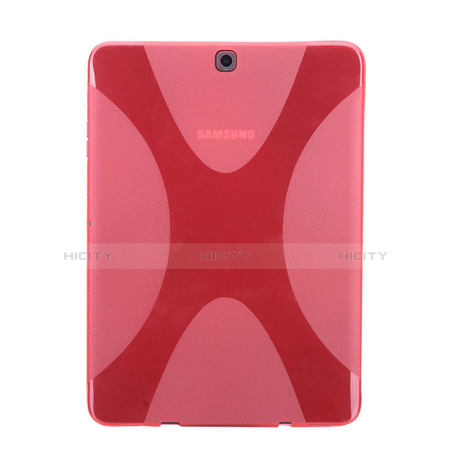 Samsung Galaxy Tab S2 8.0 SM-T710 SM-T715用ソフトケース X ライン クリア透明 サムスン レッド