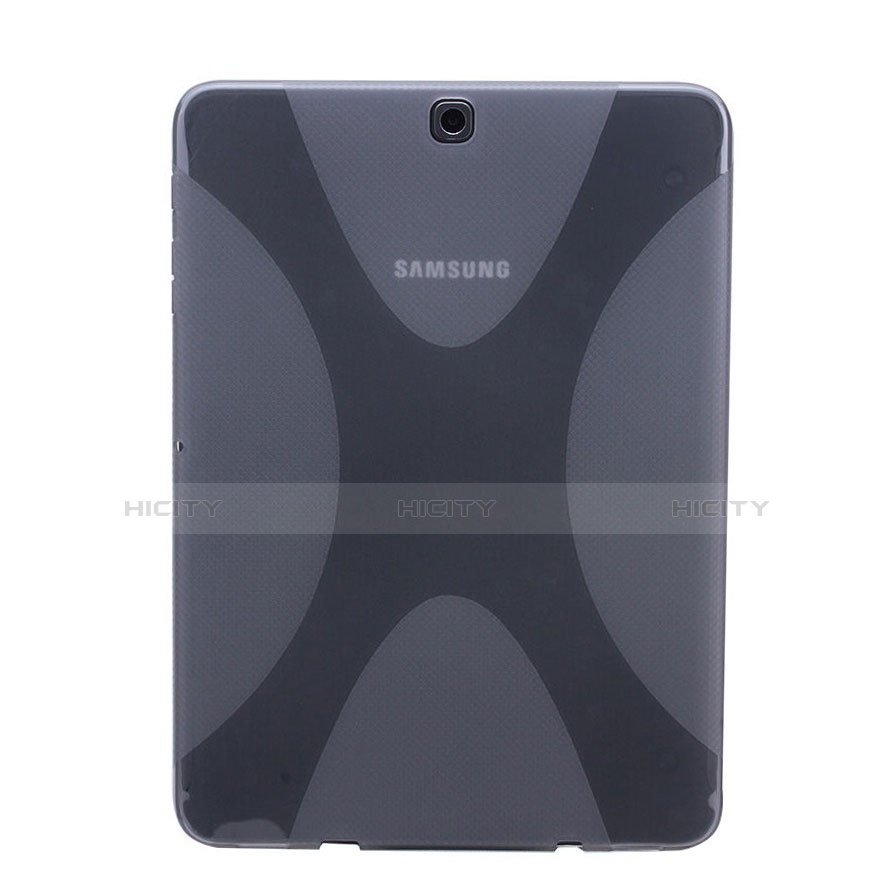 Samsung Galaxy Tab S2 8.0 SM-T710 SM-T715用ソフトケース X ライン クリア透明 サムスン グレー
