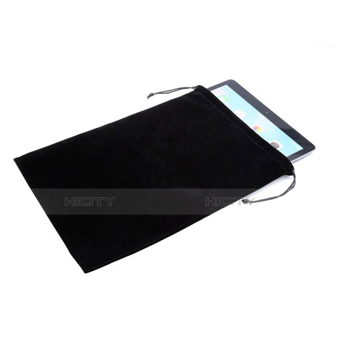 Samsung Galaxy Tab S2 9.7 SM-T810 SM-T815用高品質ソフトベルベットポーチバッグ ケース サムスン ブラック