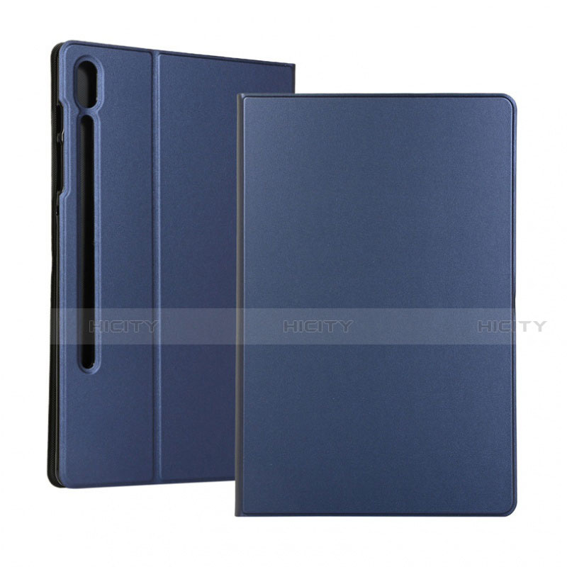 Samsung Galaxy Tab S6 10.5 SM-T860用手帳型 レザーケース スタンド カバー サムスン ネイビー