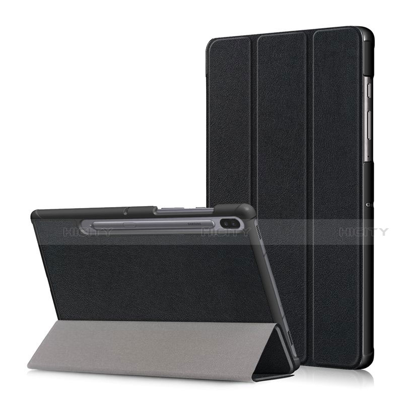 Samsung Galaxy Tab S6 10.5 SM-T860用手帳型 レザーケース スタンド カバー L02 サムスン ブラック