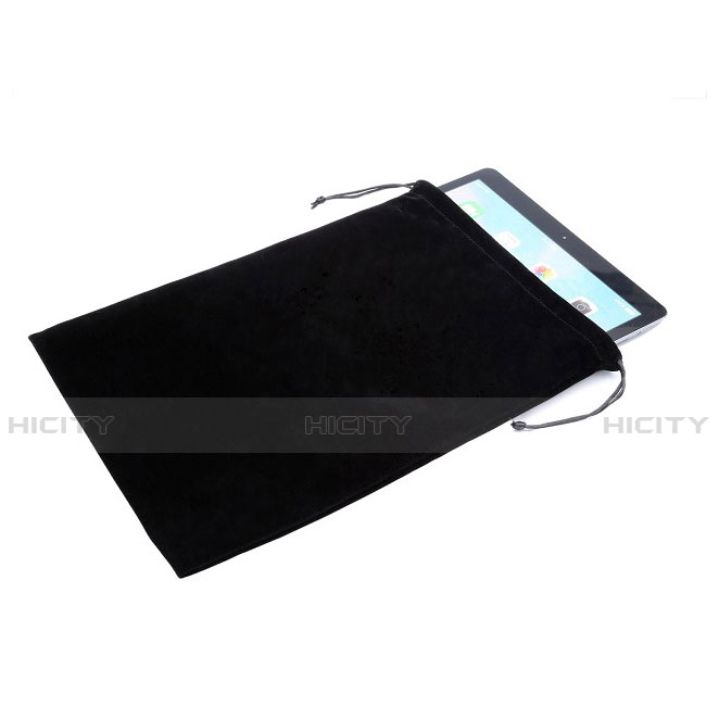 Samsung Galaxy Tab S6 Lite 4G 10.4 SM-P615用高品質ソフトベルベットポーチバッグ ケース サムスン ブラック