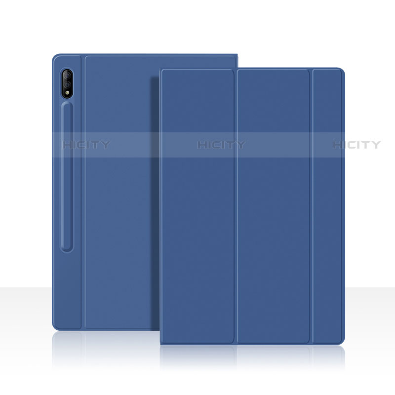 Samsung Galaxy Tab S7 11 Wi-Fi SM-T870用手帳型 レザーケース スタンド カバー L05 サムスン ネイビー