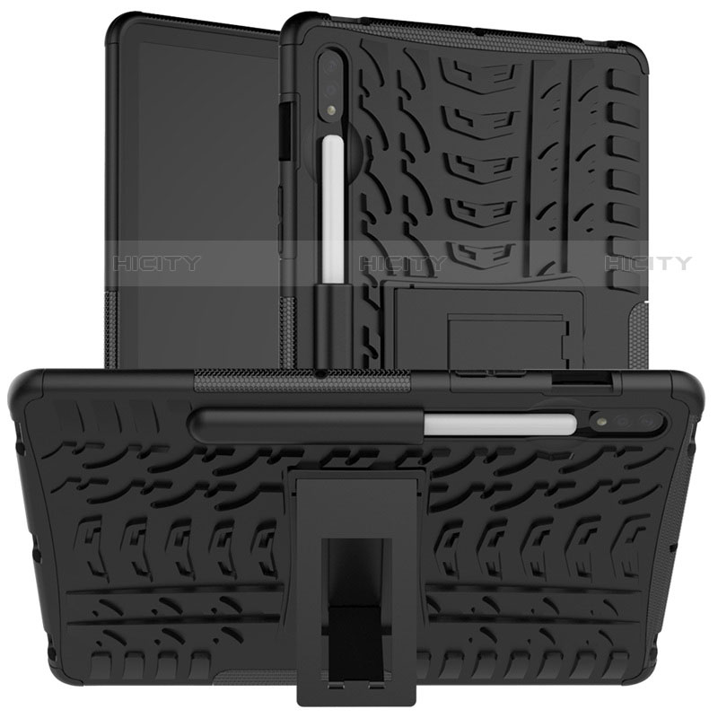 Samsung Galaxy Tab S7 4G 11 SM-T875用ハイブリットバンパーケース スタンド プラスチック 兼シリコーン カバー サムスン 