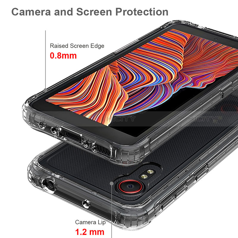 Samsung Galaxy XCover 5 SM-G525F用360度 フルカバー ハイブリットバンパーケース 透明 プラスチック カバー ZJ5 サムスン 