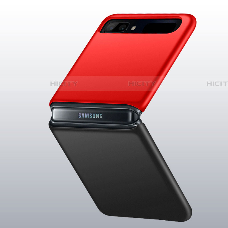 Samsung Galaxy Z Flip 5G用ハードケース プラスチック 質感もマット カバー M01 サムスン レッド・ブラック