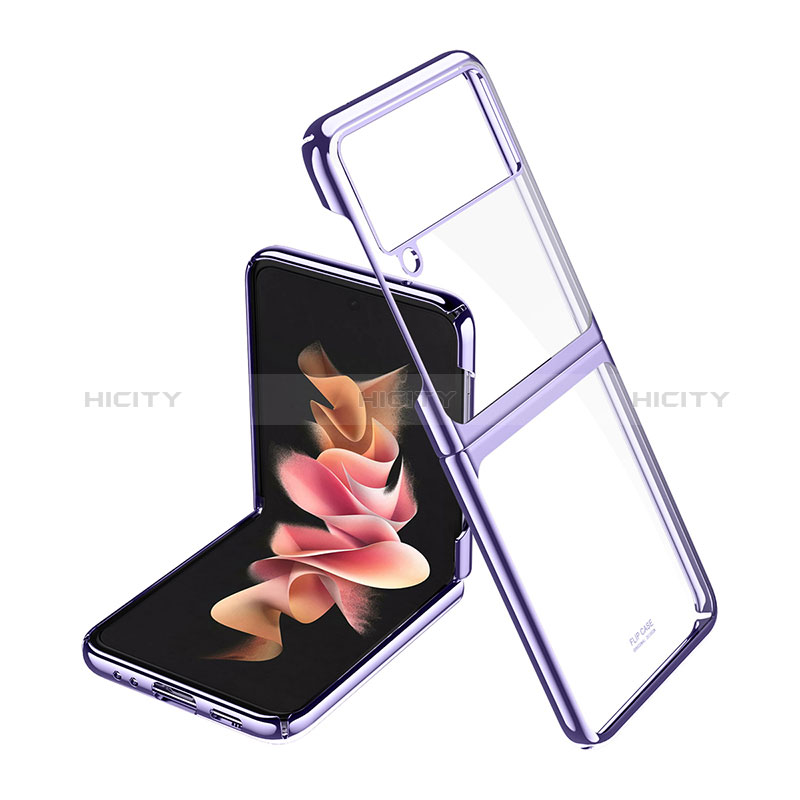 Samsung Galaxy Z Flip3 5G用ハードケース プラスチック 質感もマット カバー P02 サムスン パープル